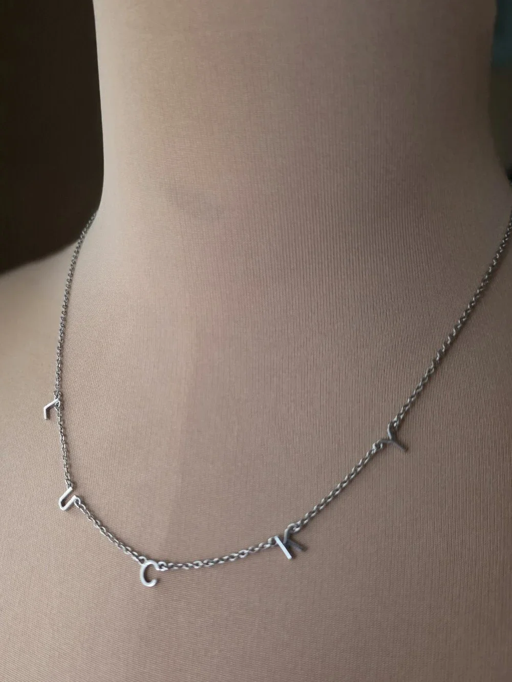 Lucky Charm Choker Necklace Pura Vida Silver Minimalist Dainty Letter 16